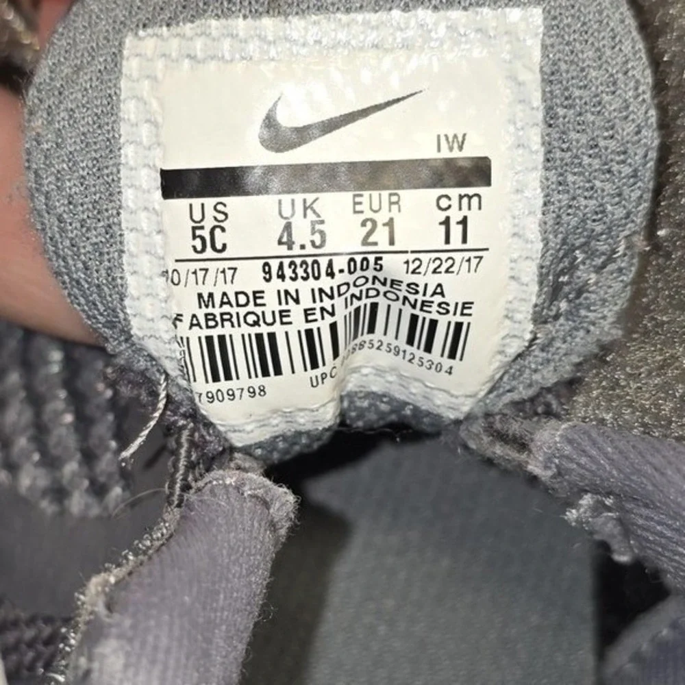 Nike Revolution 4 Shoes Toddler Boys 5C Gray Mesh Hook & Loop Running Sneakers